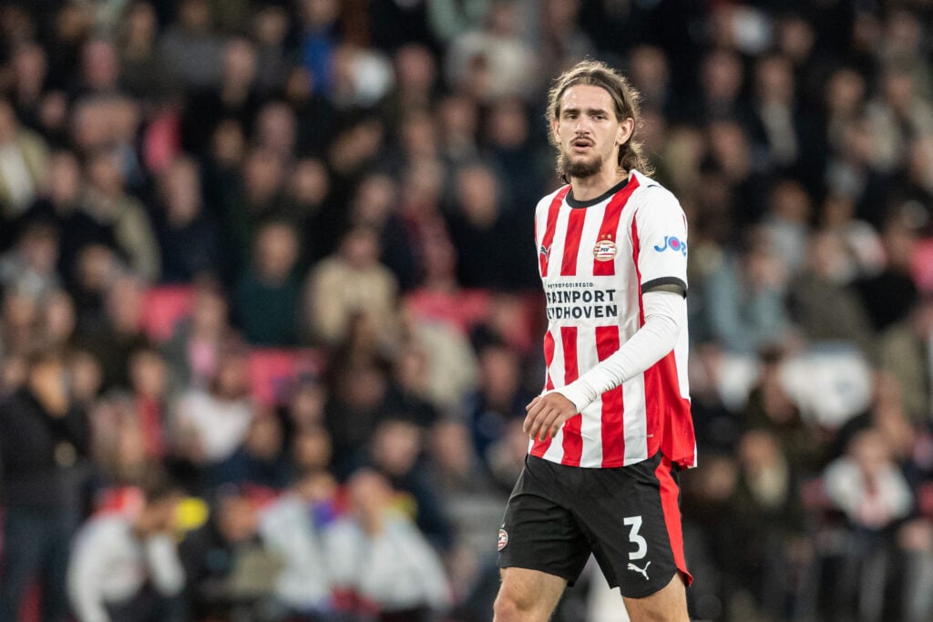 Yarek Gasiorowksi in action during PSV Eindhoven's UEFA Champions League match against Napoli at the Philips Stadion
