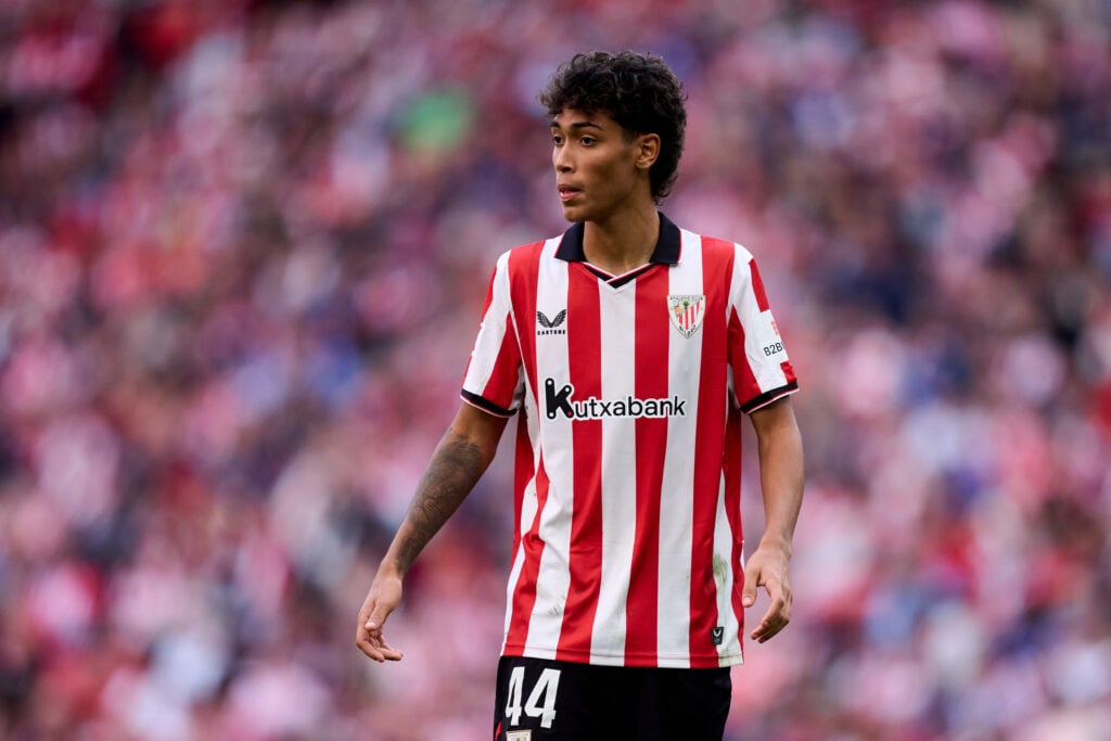 Selton Sanchez in action for Athletic Bilbao during the La Liga match against Real Oviedo at San Mames