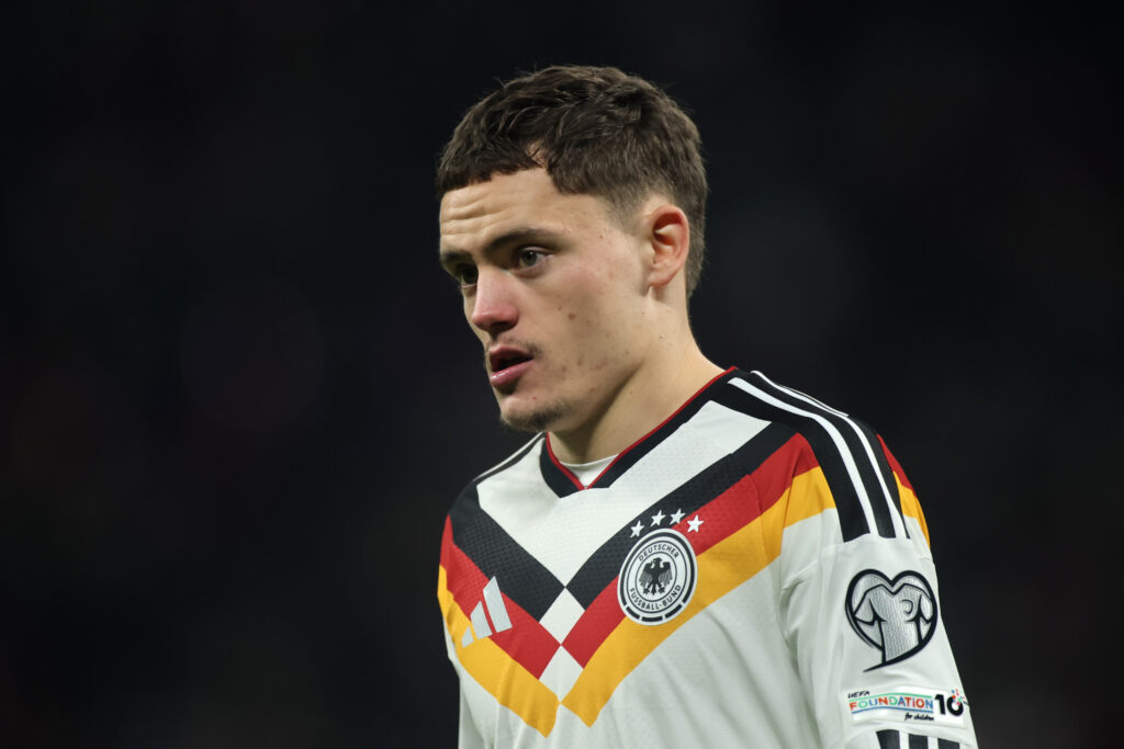 Florian Wirtz of Germany reacts during the FIFA World Cup 2026 qualifier match between Germany and Slovakia at Red Bull Arena
