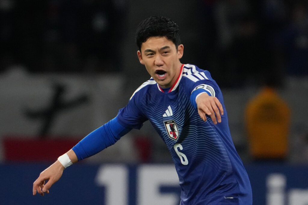Wataru Endo of Japan looks on during the international friendly match between Japan and Bolivia at National Stadium