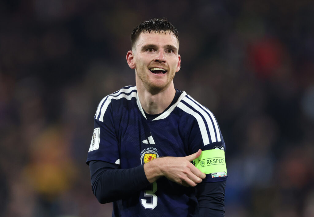 Andy Robertson during Scotland v Denmark - FIFA World Cup 2026 Qualifier