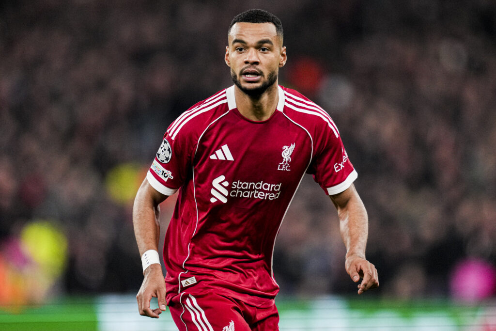Cody Gakpo in action for Liverpool during the UEFA Champions League match against PSV Eindhoven at Anfield.