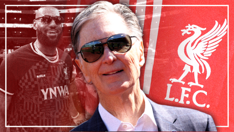 Cover art featuring FSG principal owner John Henry, LeBron James in 'YNWA' merchandise, and the Liverpool badge