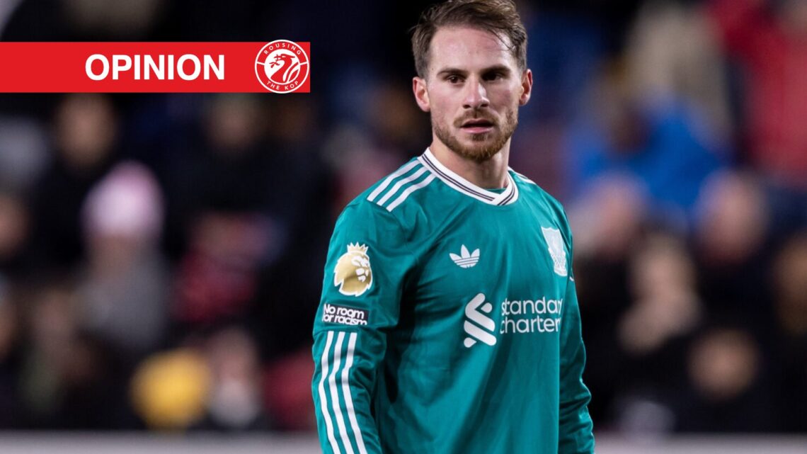 Alexis Mac Allister of Liverpool looks on during the Premier League match between Brentford and Liverpool at Gtech Community Stadium