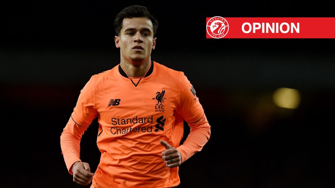 Philippe Coutinho of Liverpool during the Premier League match between Arsenal and Liverpool at Emirates Stadium