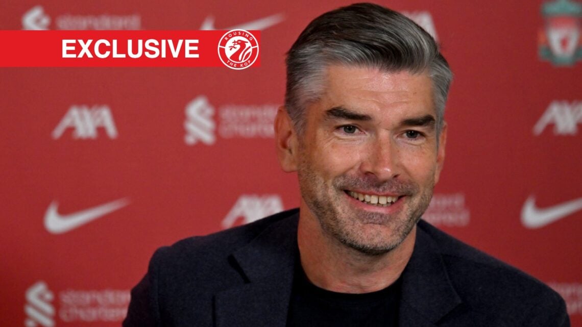 New Liverpool sporting director Richard Hughes smiles during his unveiling press conference at the AXA Training Centre.