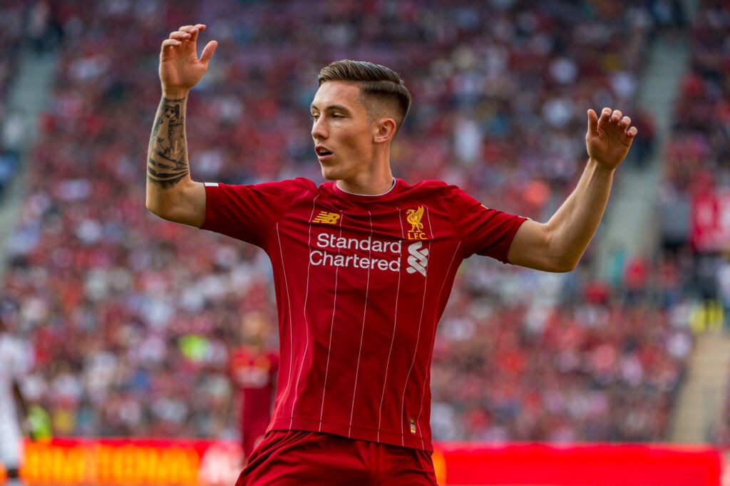 Harry Wilson in action during a pre-season friendly between Liverpool and Lyon in Geneva