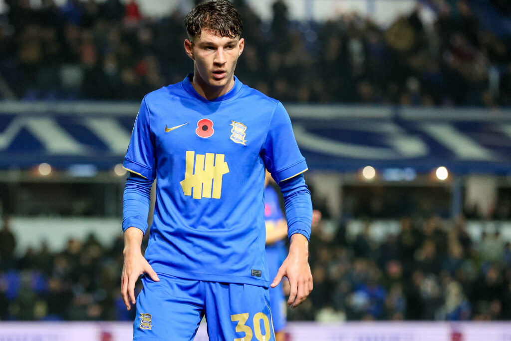 Lewis Koumas in action during Birmingham City's Championship match against Millwall at St Andrews Stadium