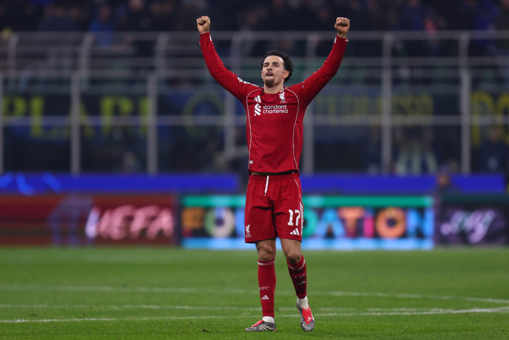 Curtis Jones of Liverpool Fc celebrates at the end of the