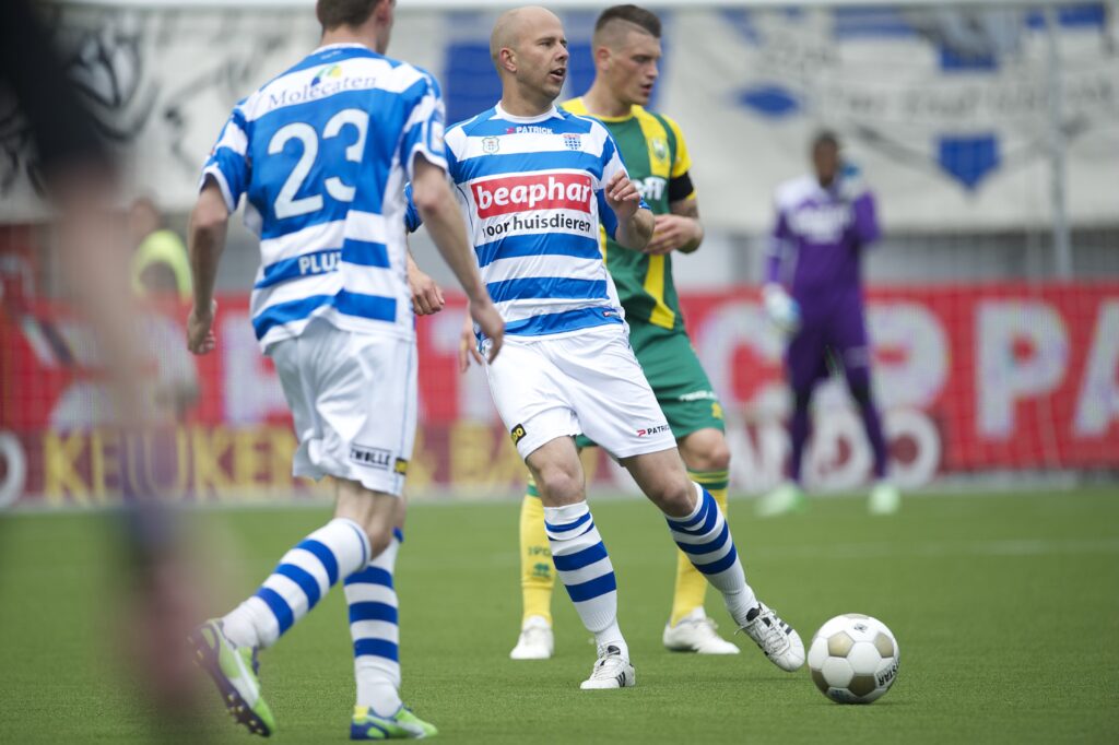 Arne Slot in action for PEC Zwolle during the Eredivisie match against ADO Den Haag