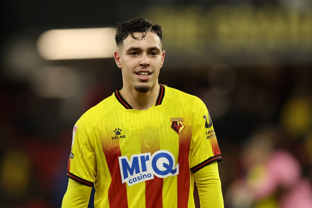 Othmane Maamma of Watford looks on during the Sky Bet Championship match between Watford and Stoke City at Vicarage Road