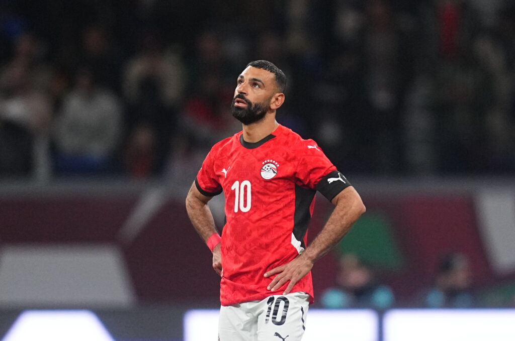 Mohamed Salah looks dejected after Egypt's Africa Cup of Nations semi-final defeat against Senegal