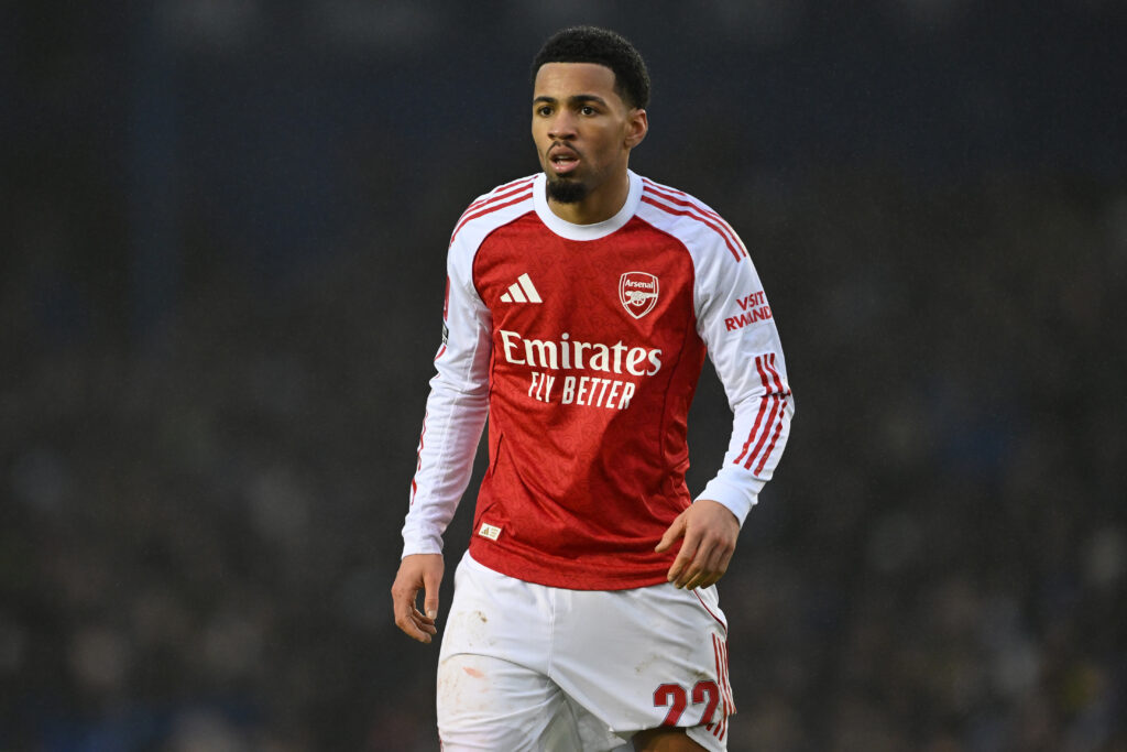 Ethan Nwaneri playing for Arsenal