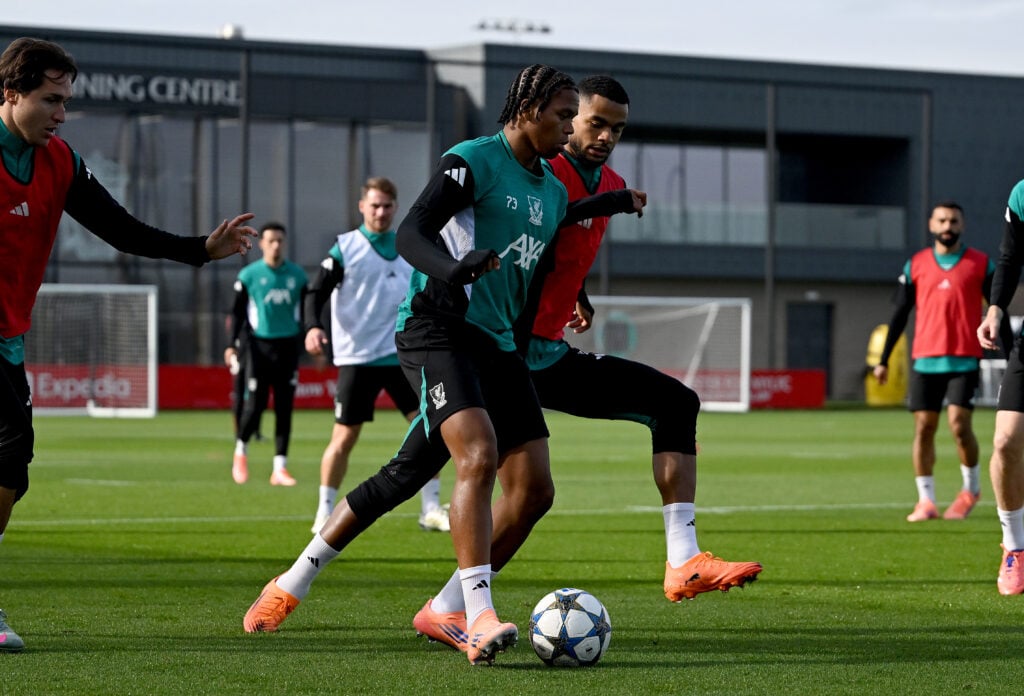 Liverpool FC Training Session And Press Conference - UEFA Champions League 2025/26 League Phase MD2