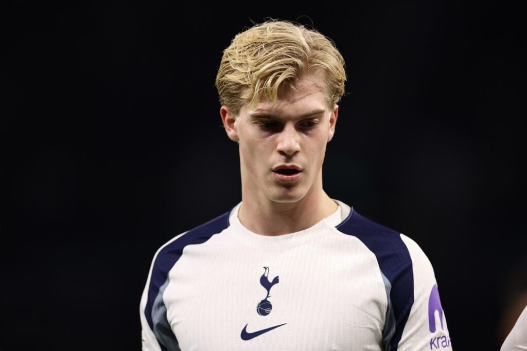 Lucas Bergvall pictured during Tottenham Hotspur's UEFA Champions League match against Borussia Dortmund