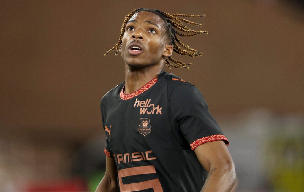 Jeremy Jacquet of Rennes in action during the Ligue 1 match against AS Monaco