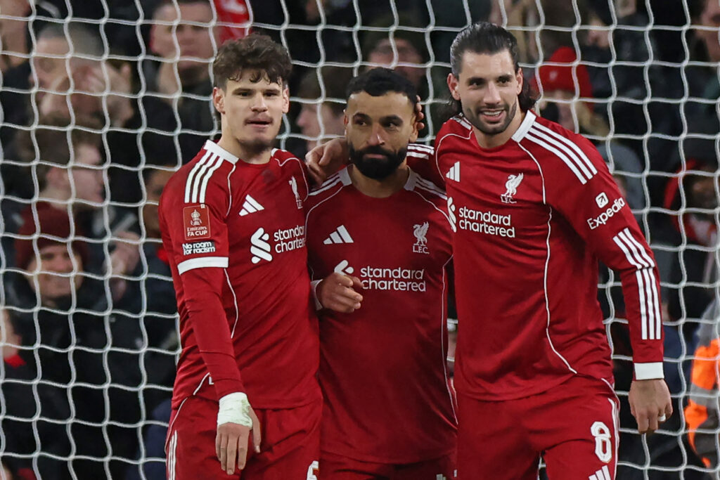 Dominik Szoboszlai, Mo Salah and Milos Kerkez for Liverpool
