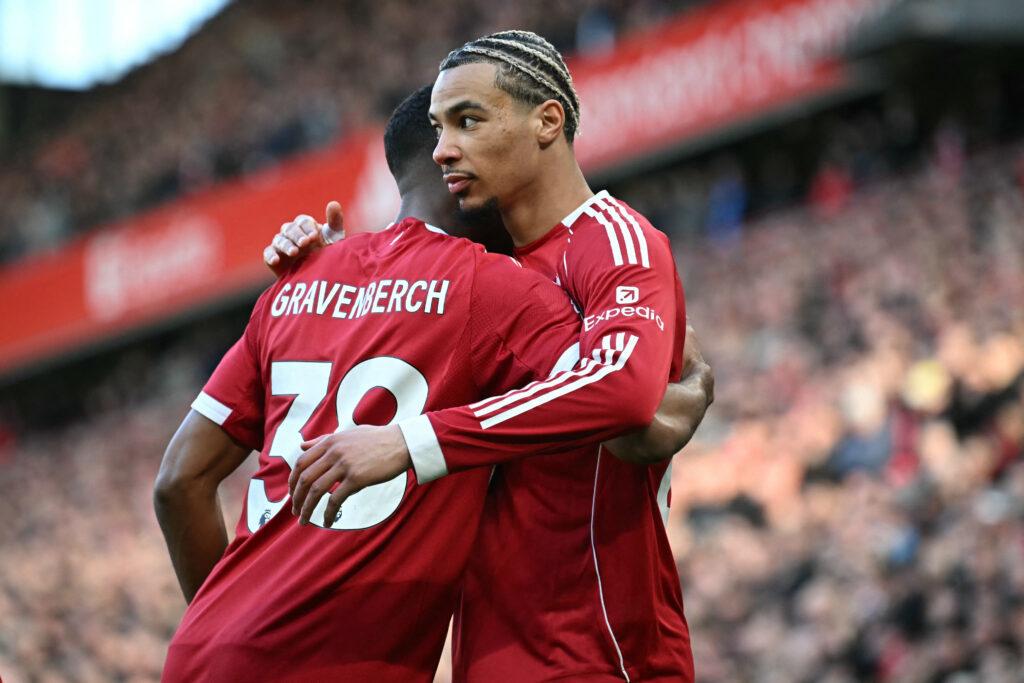 Hugo Ekitike celebrates goal for Liverpool