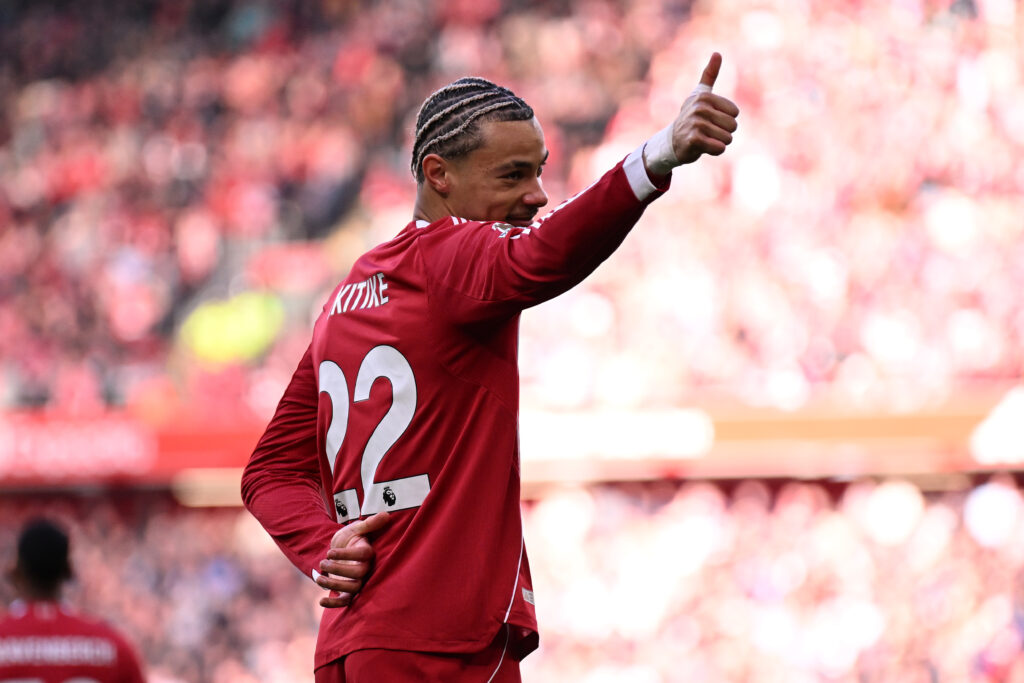 Hugo Ekitike celebrates Liverpool goal vs West Ham
