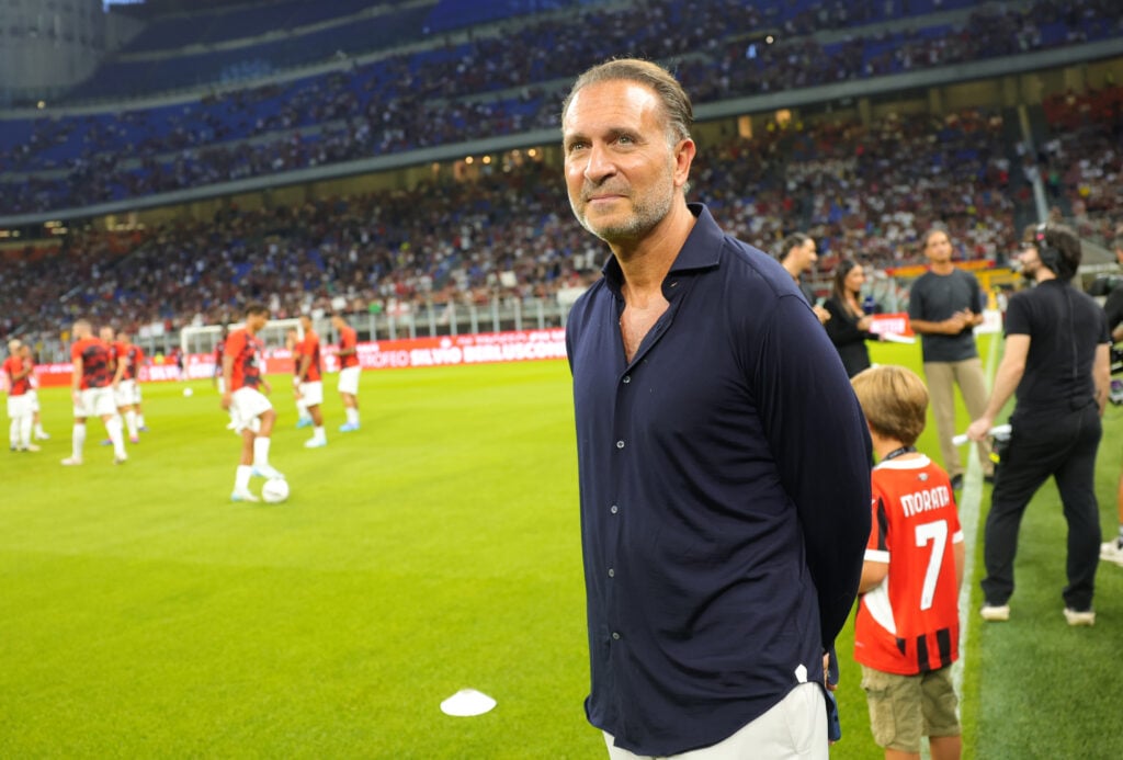 AC Milan and Liverpool owner via FSG Gerry Cardinale looks on before the Trofeo Berlusconi match between AC Milan and Monza on August 13, 2024 in Milan, Italy.