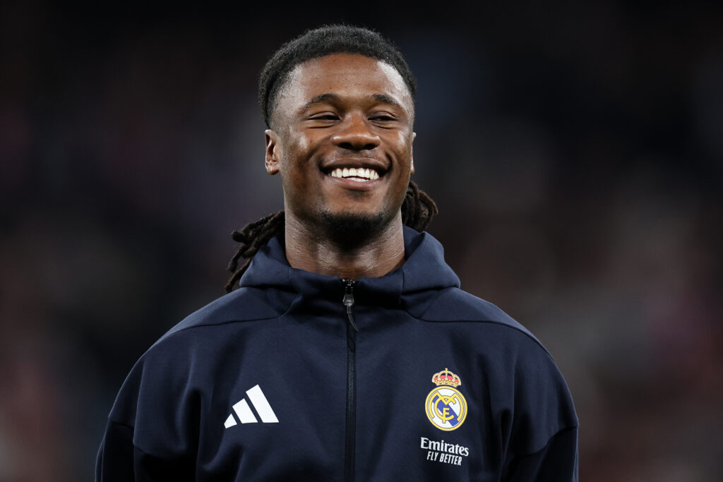 Eduardo Camavinga pictured ahead of Real Madrid's UEFA Champions League play-off match against Benfica at Estadio da Luz.