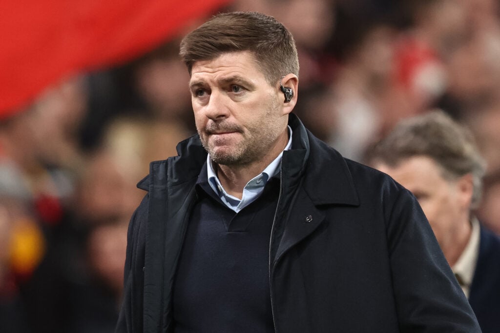 Steven Gerrard attends the UEFA Champions League last 16 second leg match between Liverpool and Galatasaray at Anfield