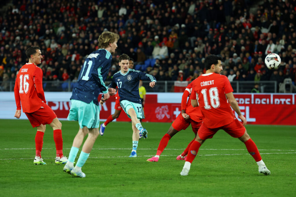 Florian Wirtz scores for Germany during their international friendly match against Switzerland