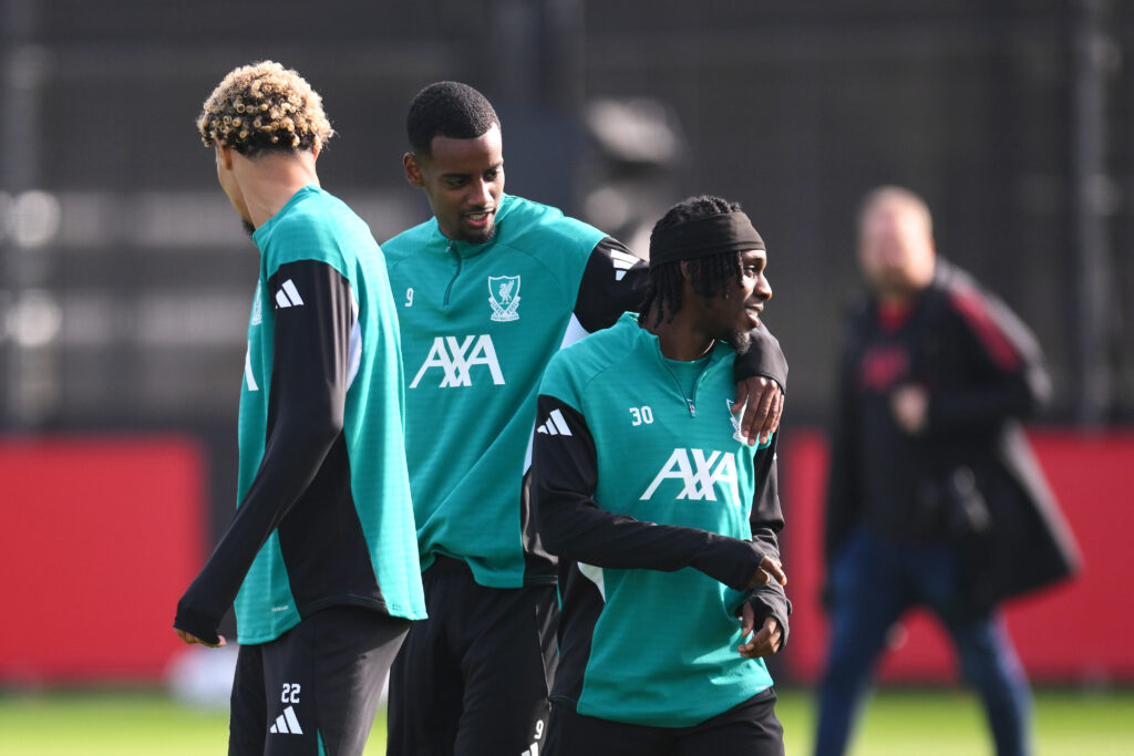 Liverpool FC Training Session And Press Conference - UEFA Champions League 2025/26 League Phase MD2