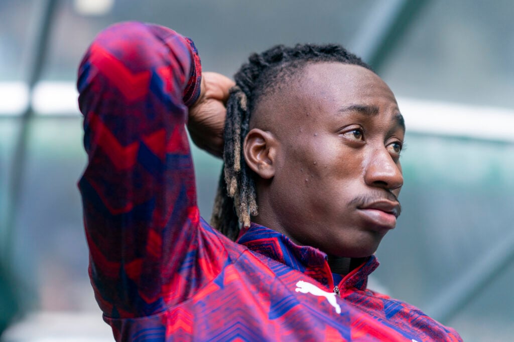 Yan Diomande on the RB Leipzig bench