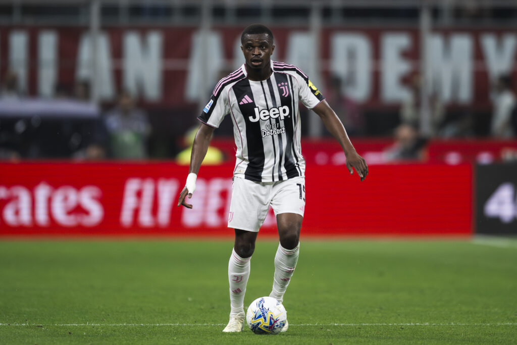 Pierre Kalulu of Juventus FC in action during the Serie A