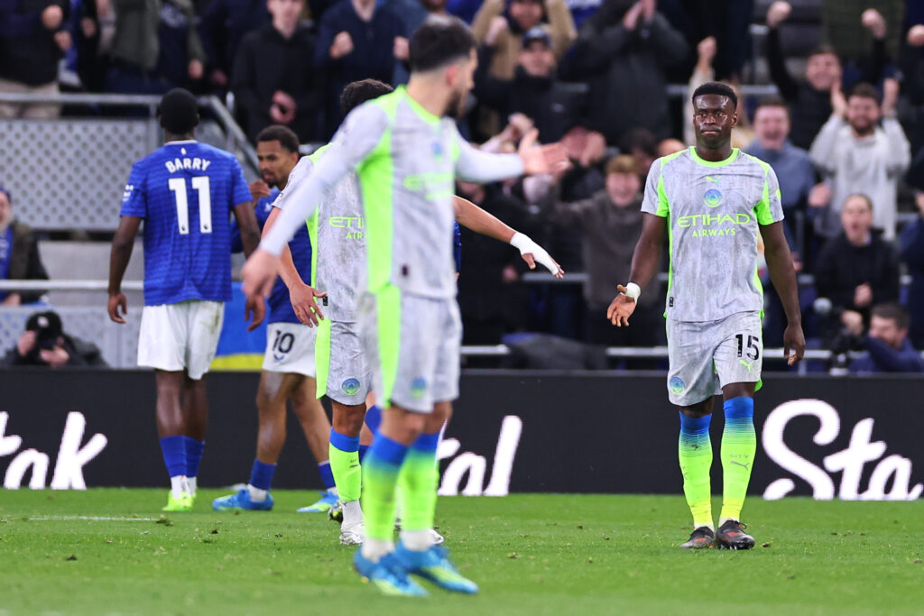 Marc Guehi makes Man City mistake against Everton