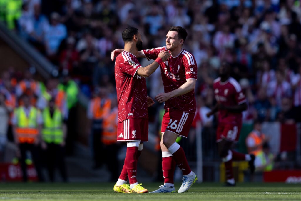 Mohamed Salah and Andy Robertson