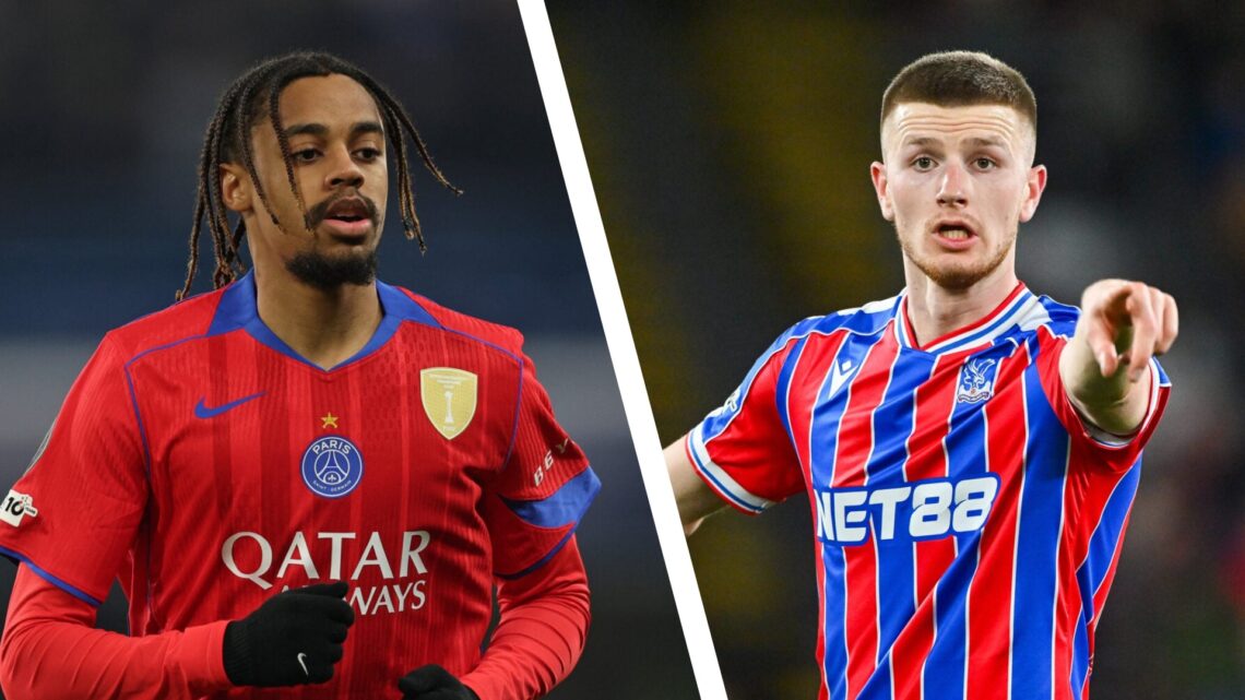 Bradley Barcola pictured in action while playing for Paris Saint-Germain during their UEFA Champions League last-16 match against Chelsea at Stamfo...