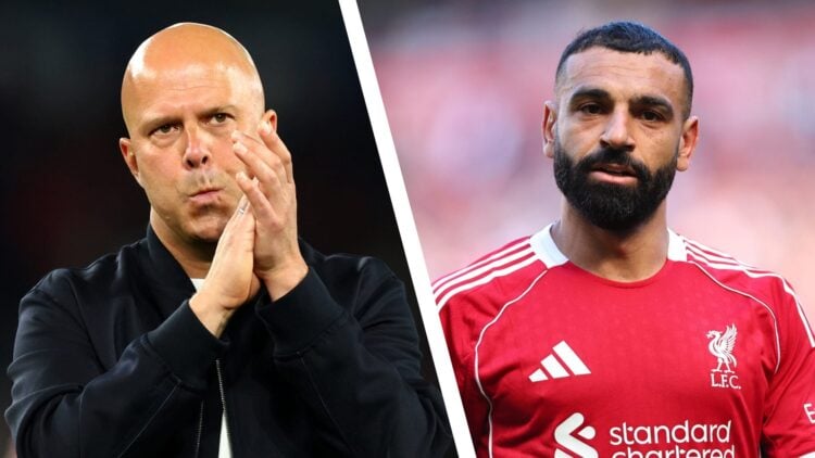 Arne Slot applauds fans after Liverpool's UEFA Champions League knockout match against Paris Saint-Germain at the Parc des Princes. Mohamed Salah p...