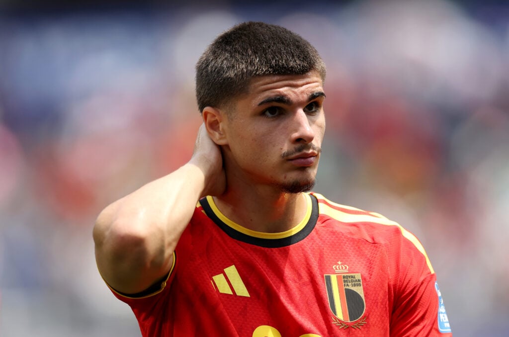 Matias Fernandez-Pardo of Belgium reacts after the scoreless draw in the FIFA World Cup 2026 Group G match between Belgium and Iran