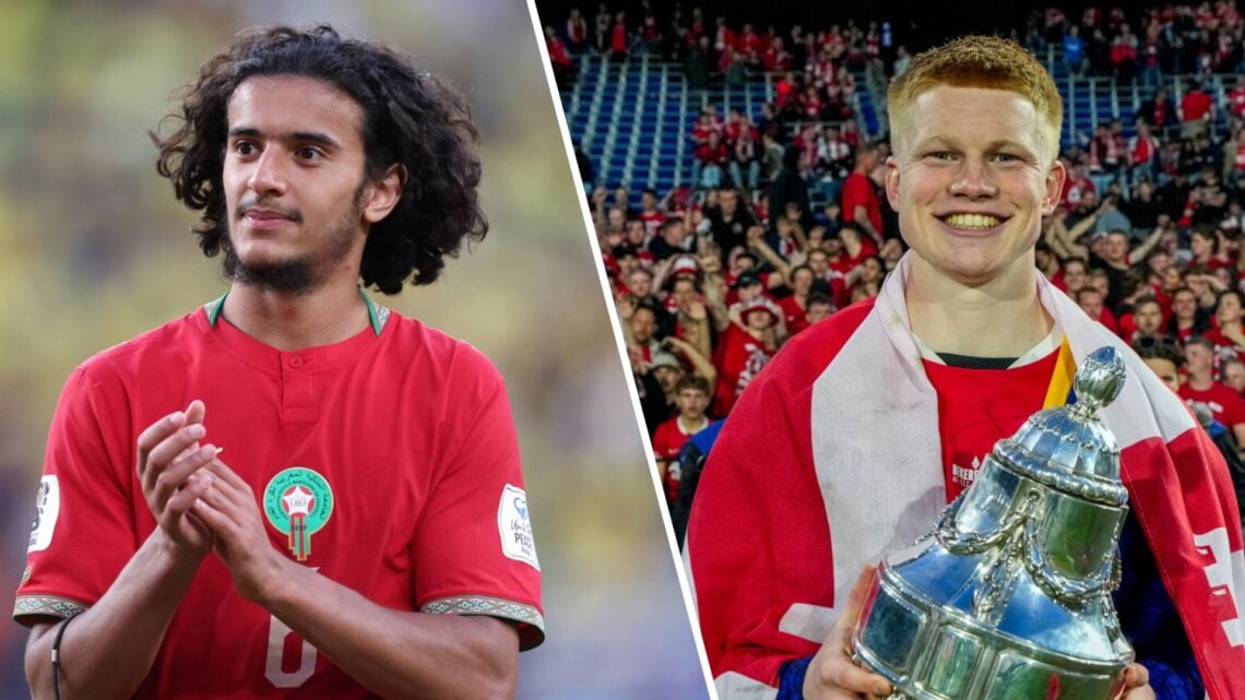 Ayyoub Bouaddi applauds fans after Morocco's FIFA World Cup match against Brazil in New Jersey. Kees Smit poses with the Dutch Cup after AZ Alkmaar...