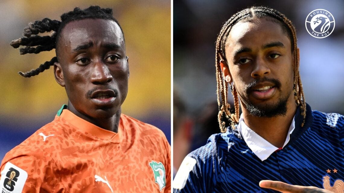 Yan Diomande pictured during Ivory Coast's FIFA World Cup group stage match against Ecuador in Philadelphia. Bradley Barcola celebrates after scori...